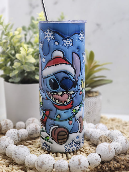 CHRISTMAS BLUE ALIEN TUMBLER