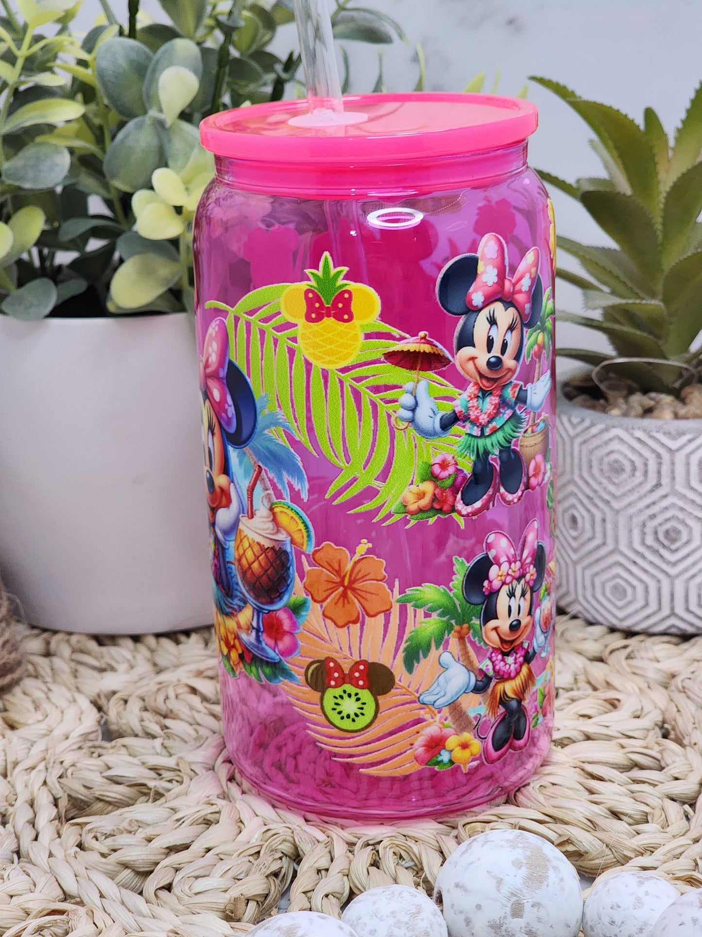 PRETTY MOUSE GLASS CAN TUMBLER