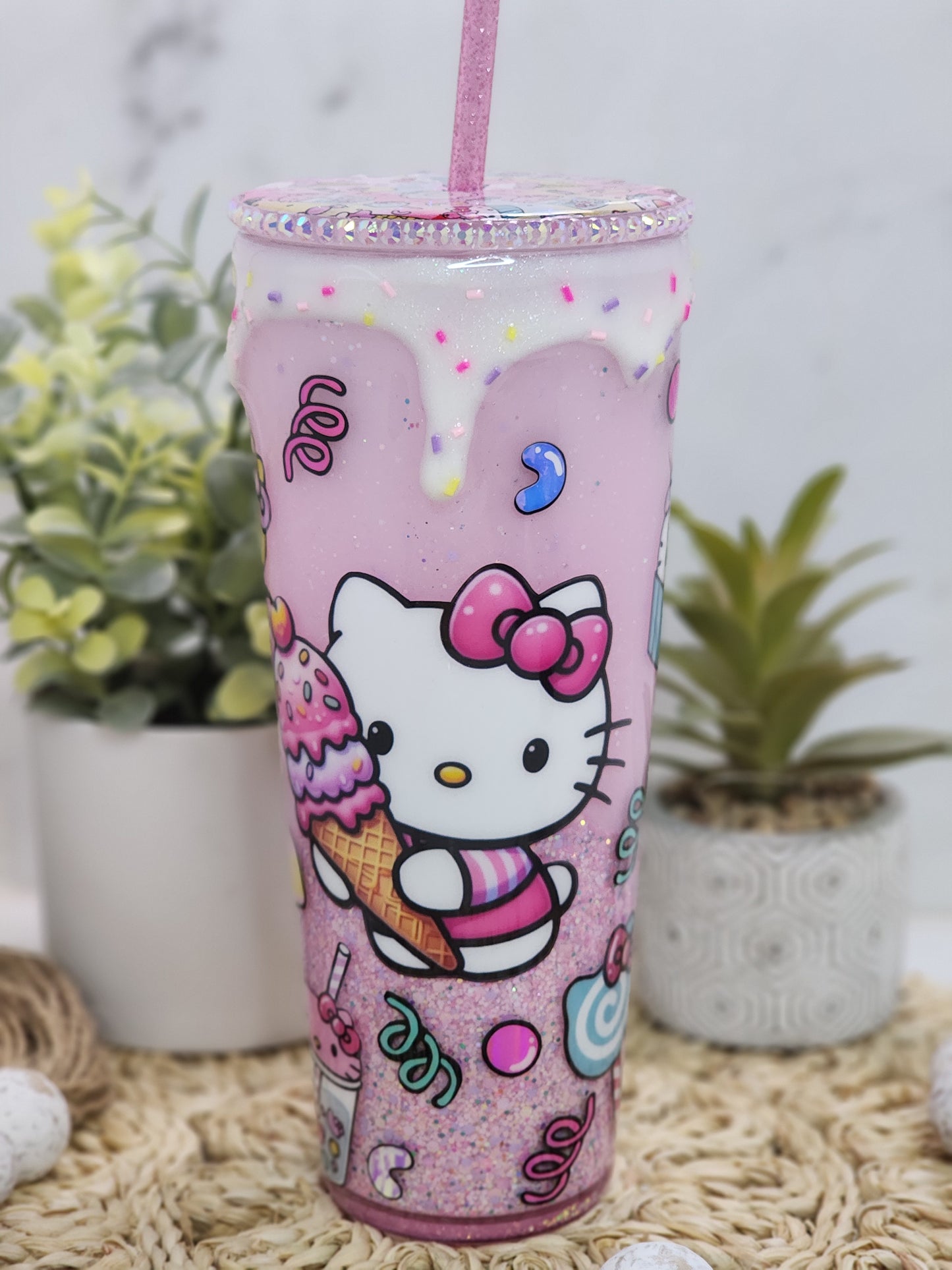 KITTY ICECREAM SNOWGLOBE TUMBLER