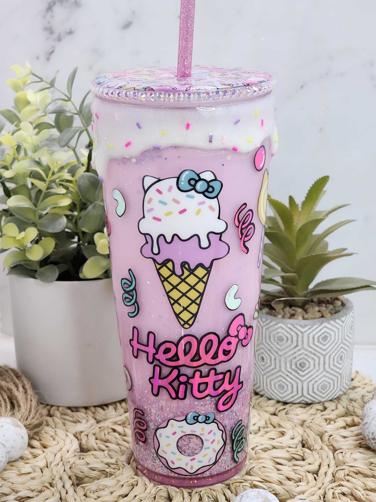 KITTY ICECREAM SNOWGLOBE TUMBLER